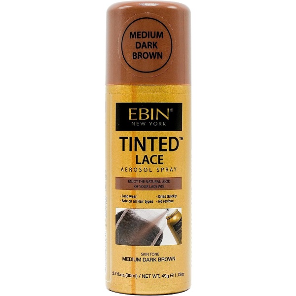 Ebin Tinted Lace Aerosol Spray 80ml - Medium Dark Brown